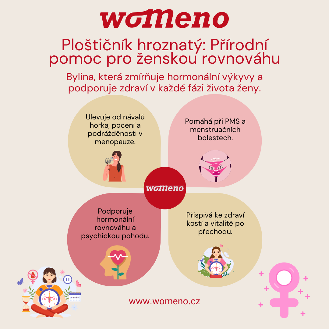 infografika ploštičník hroznatý účinky na ženy